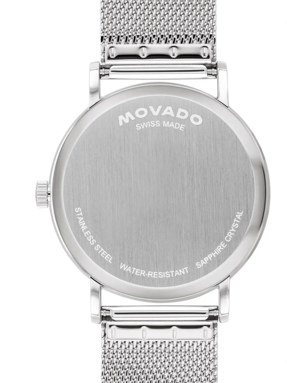 Movado Black Dial Silver Mesh Bracelet Watch